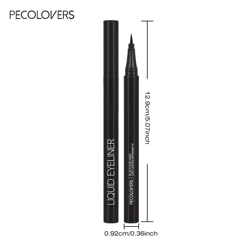 Blushimmer 5-piece set of waterproof liquid eyeliner pens with ultra-fine tips for long-lasting, charming eye makeup in black.