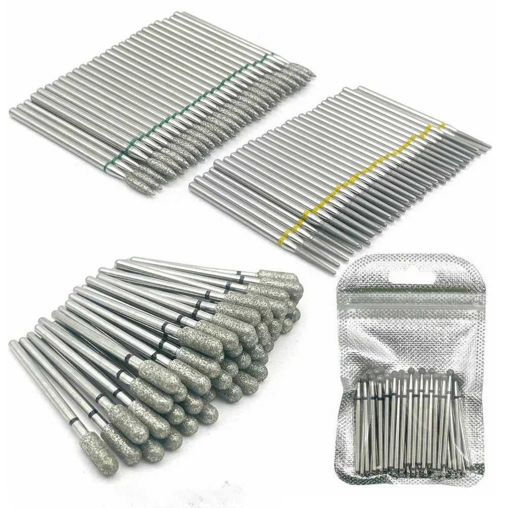 50pc Diamond Nail Drill Cuticle Clean Bit Set Milling Cutter for Manicure Electric Bits Accessories Dead Skin Remove Tool