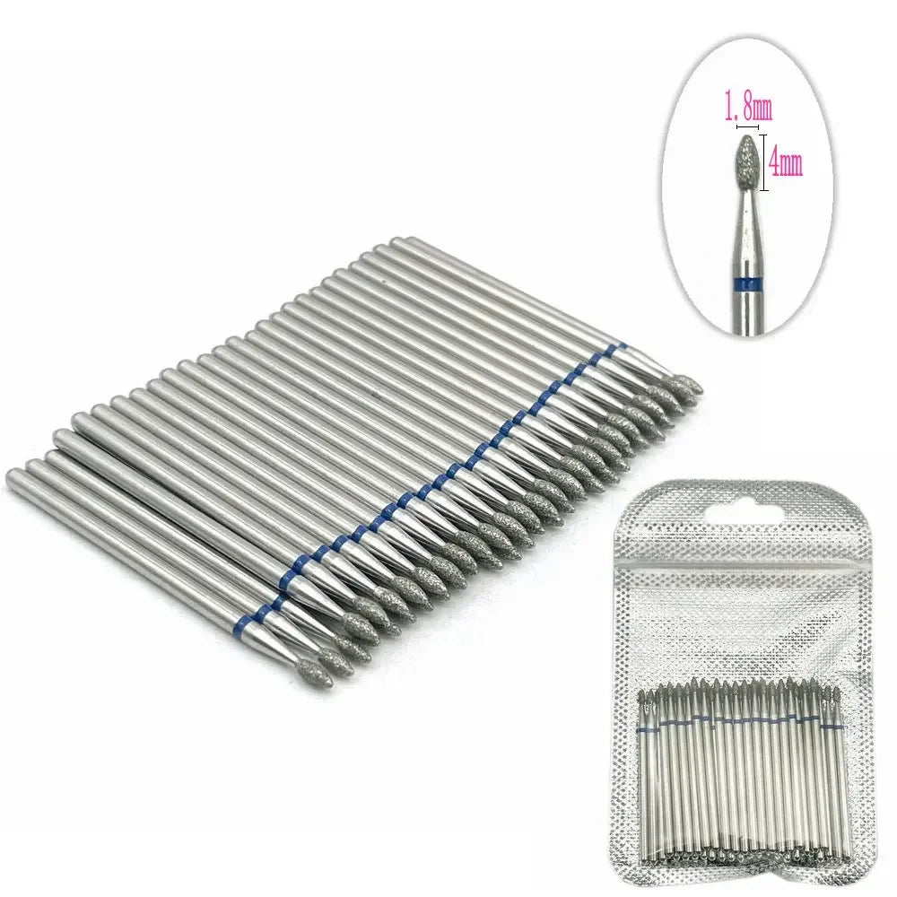 50pc Diamond Nail Drill Cuticle Clean Bit Set Milling Cutter for Manicure Electric Bits Accessories Dead Skin Remove Tool