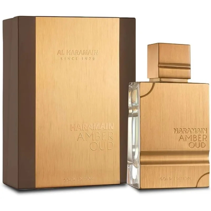 Blushimmer 60ml Original Al Haramain Amber Oud Gold Edition Arabian perfume spray with gold bottle, elegant high-quality fragrance for women