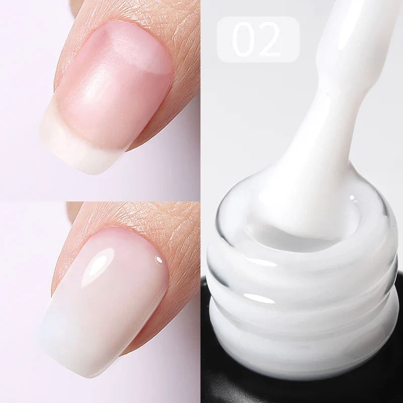 Blushimmer Born Pretty 15ml jelly nude rubber base gel in natural milky white, semi-permanent soak-off UV LED gel varnish