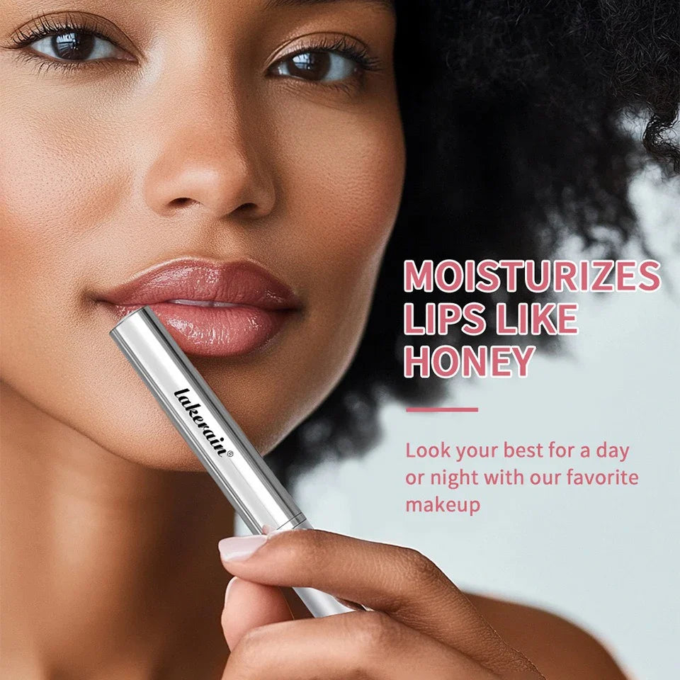 Blushimmer Vitamin E pink honey lipstick balm with nourishing, moisturizing, and tinted lip plumping effects, enhancing natural lip color.