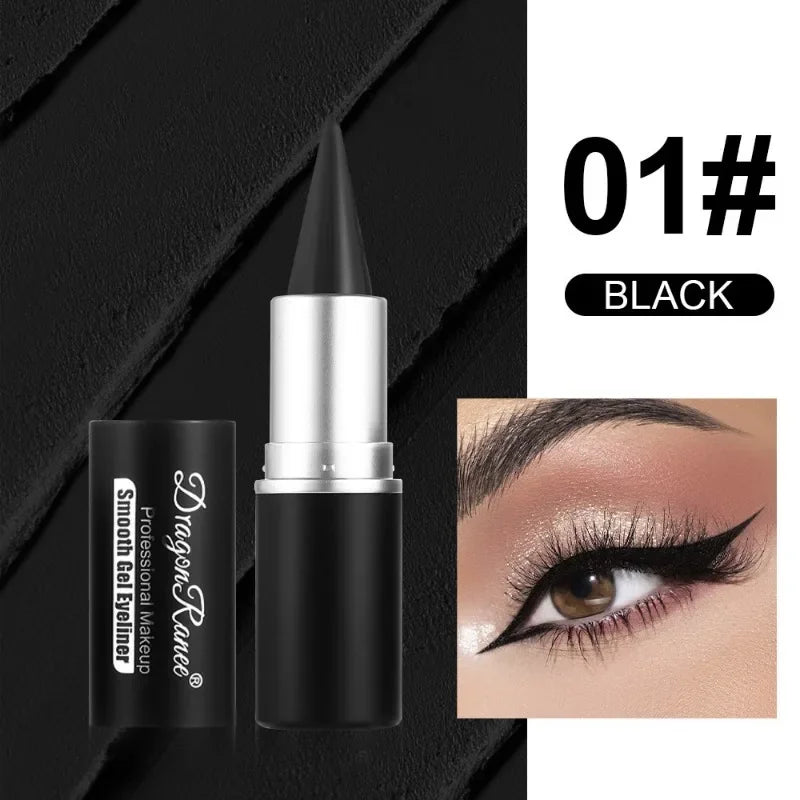 Blushimmer waterproof eyeliner gel in black and blue with 12 color options, quick-drying, matte, easy-to-wear cream eyeliner pen.