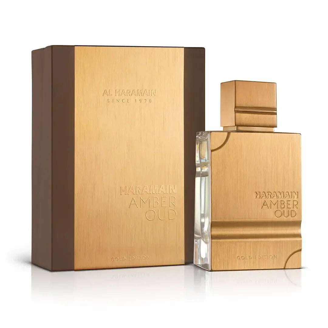 Blushimmer 60ml Original Al Haramain Amber Oud Gold Edition Arabian perfume spray with elegant bottle and luxurious fragrance.