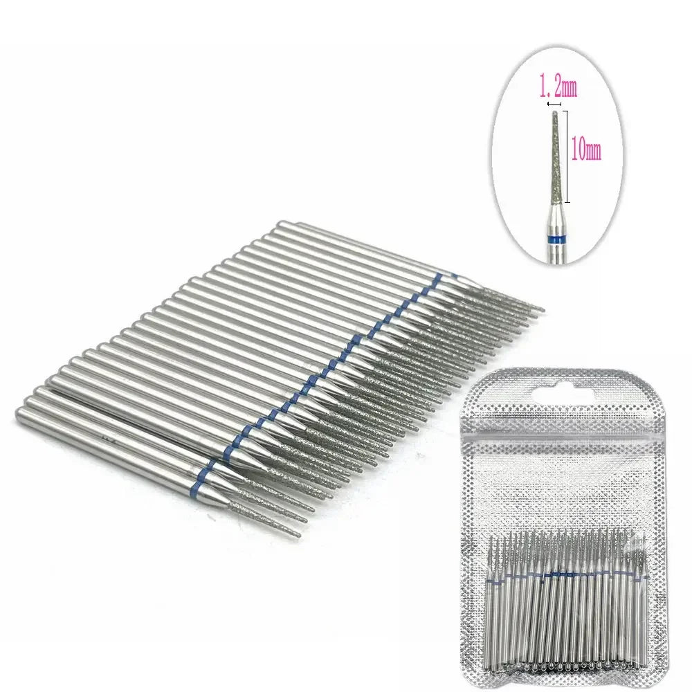 50pc Diamond Nail Drill Cuticle Clean Bit Set Milling Cutter for Manicure Electric Bits Accessories Dead Skin Remove Tool