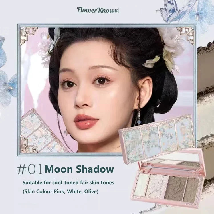 Blushimmer Flower Knows Chocolate Wonder-Shop highlighter contour powder face palette with bronzer and illuminator for women makeup application