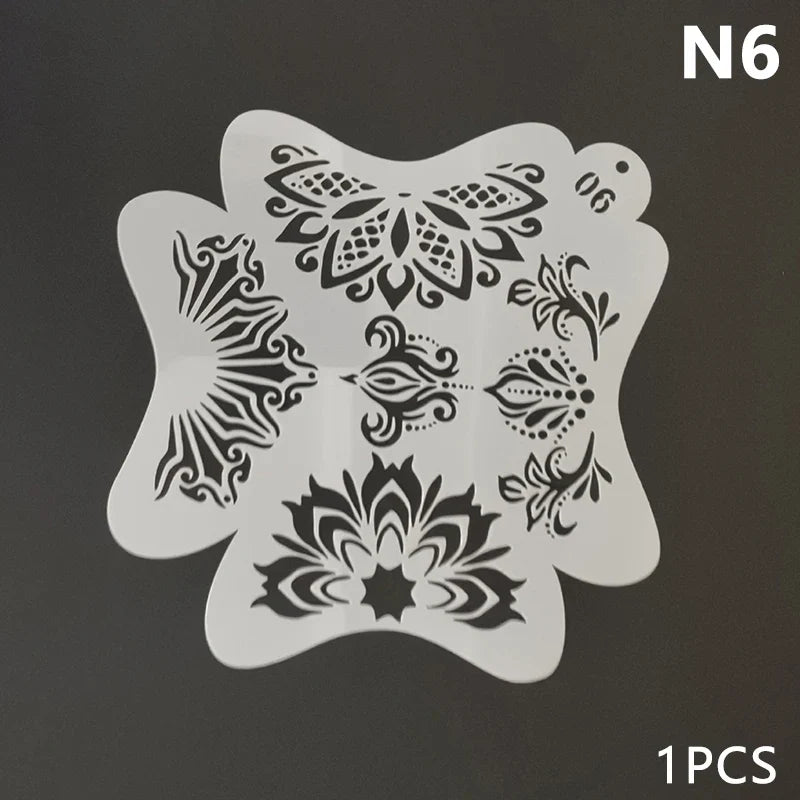 Reusable Blushimmer body painting stencils with face art stamps and temporary tattoos on transparent plastic sheets.