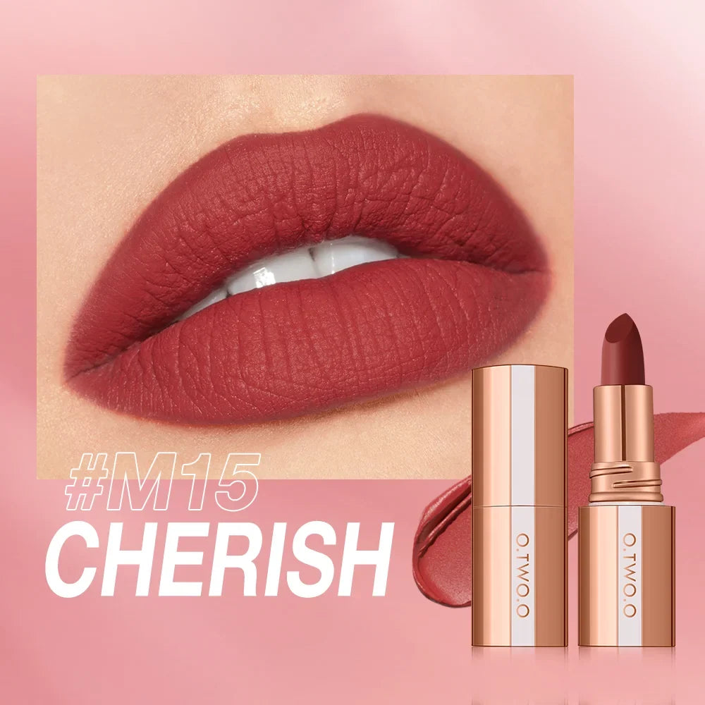 Blushimmer O.TWO.O matte lipstick lip tint in various shades, waterproof, long-lasting, non-transfer, smooth, highly pigmented velvet sticks