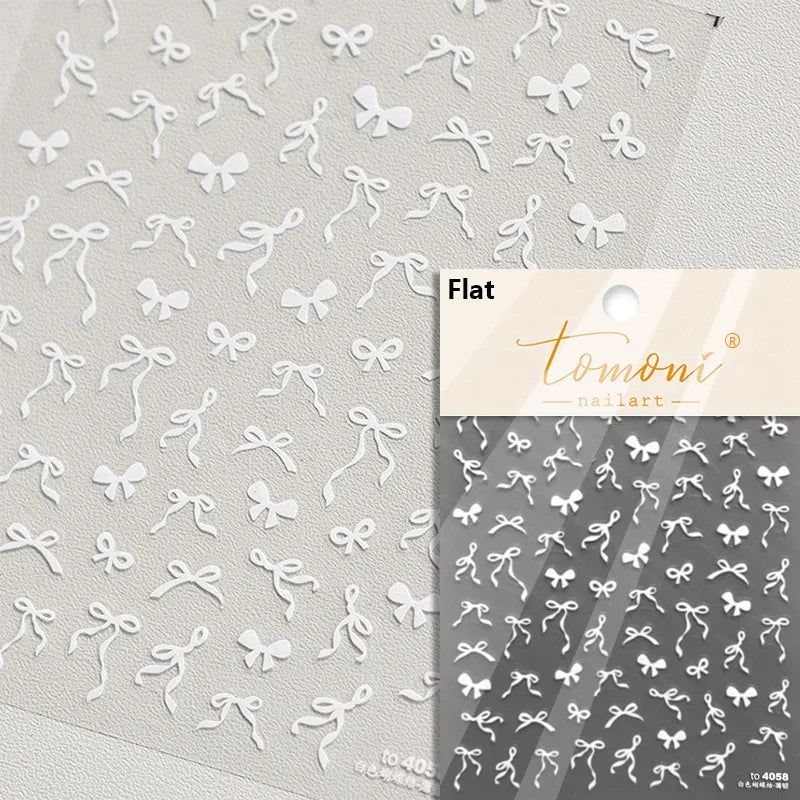 French leopard print bowknot lace ribbon with rhinestones and pearls for manicure nail art decoration by Blushimmer.