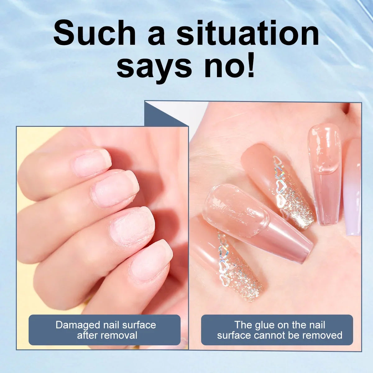 Blushimmer 10ML nail gel remover liquid for quick, gentle removal of fake nails and gel nails at a nail salon setting.