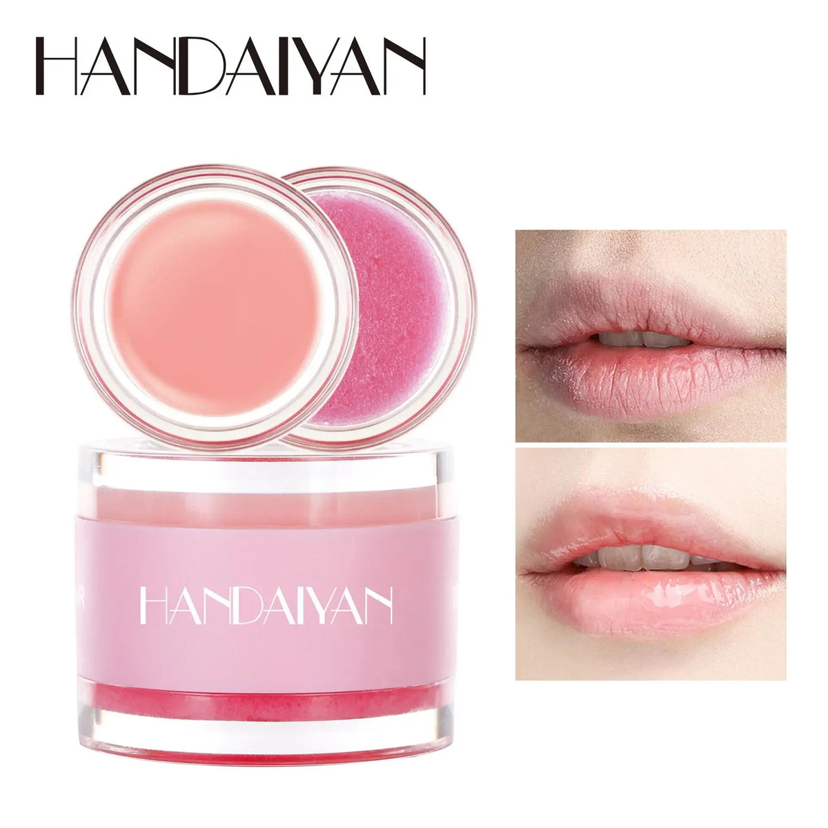 Blushimmer Handaiyan 2-in-1 lip scrub balm and moisturizer with sugar exfoliator, hydrating repair mask for smooth, soft lips.