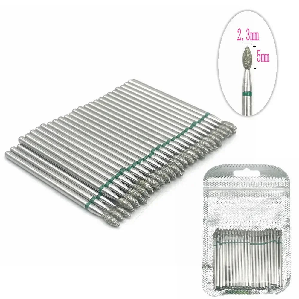 50pc Diamond Nail Drill Cuticle Clean Bit Set Milling Cutter for Manicure Electric Bits Accessories Dead Skin Remove Tool