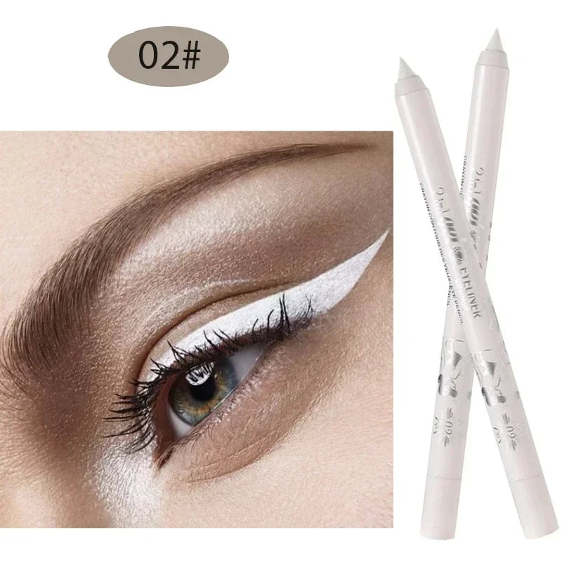 Blushimmer waterproof gel eye liner pencil in vibrant blue, black, and white pigments for long-lasting eye makeup.