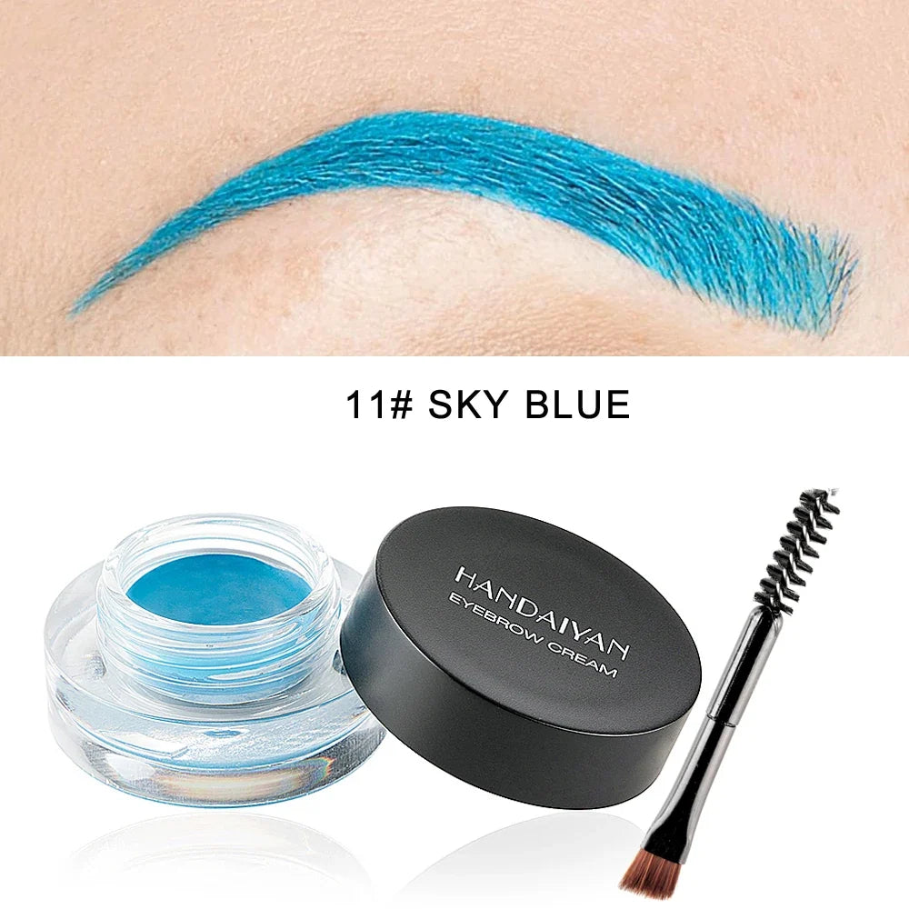 Blushimmer HANDAIYAN colorful eyebrow cream gel with brushes, long-lasting, waterproof tint for vibrant, high pigment eyebrow coloring.