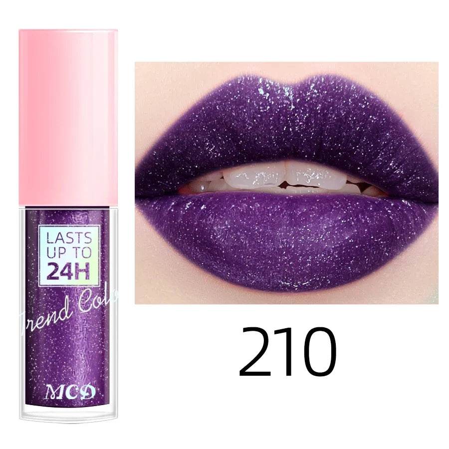Blushimmer 18-color glitter lip gloss and lipstick set with long-lasting, waterproof, moisturizing liquid lip balm and lip tint.