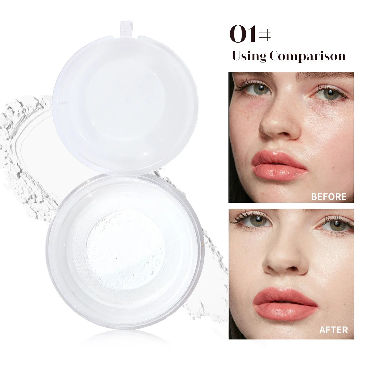 Blushimmer Sweet Heart Powder airy loose setting powder with soft skin finish, oil-control, sweat-proof, waterproof, long-lasting.
