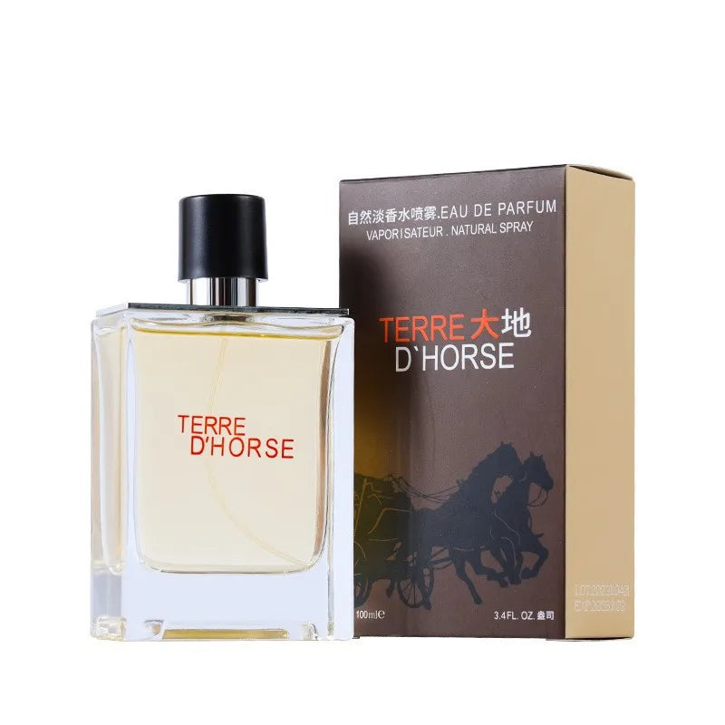 Blushimmer 50ml men's cologne perfume with fresh, spicy, woody, and earthy notes, featuring a sleek bottle design.