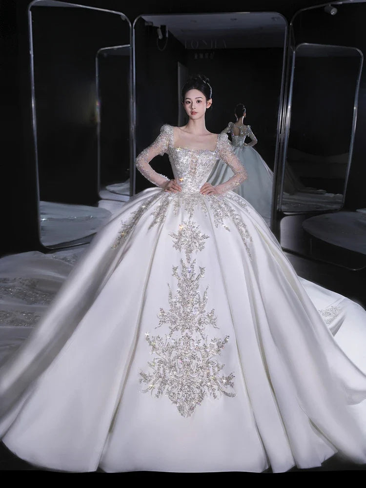 Luxurious Satin Wedding Dress EDW321