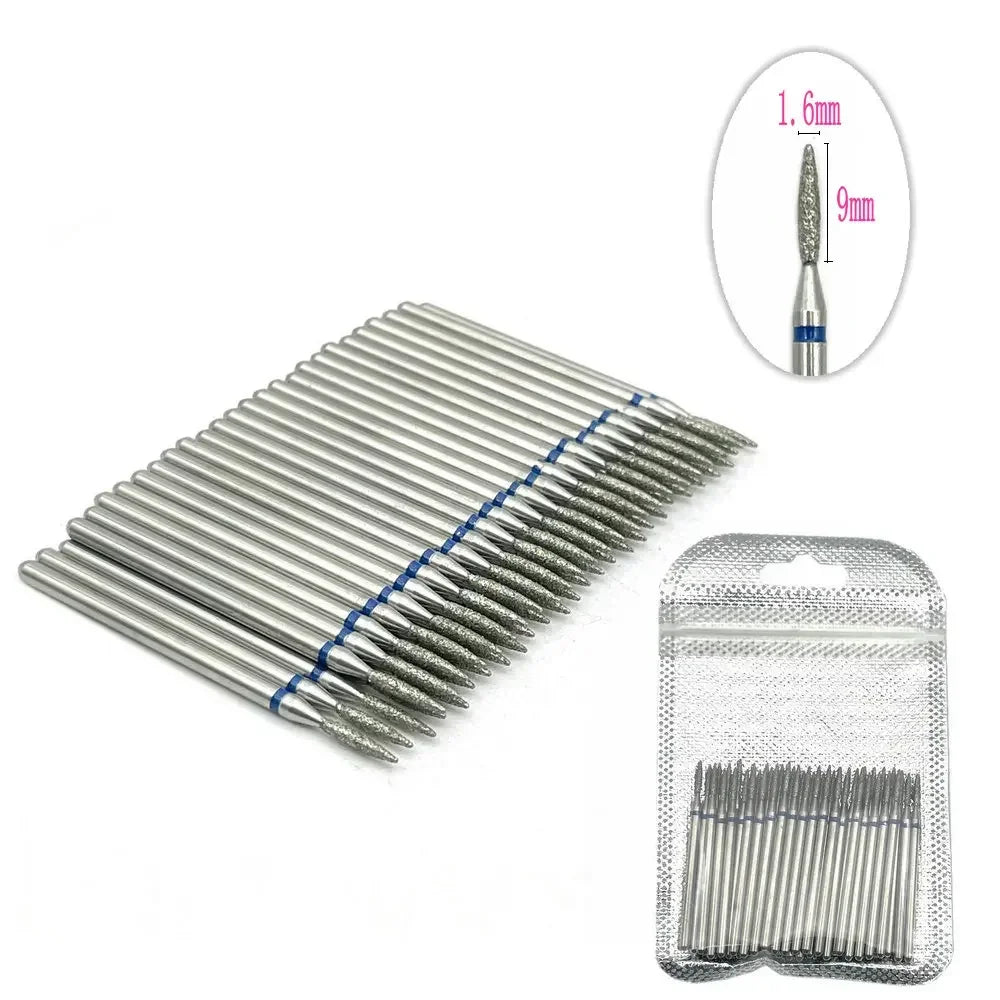 50pc Diamond Nail Drill Cuticle Clean Bit Set Milling Cutter for Manicure Electric Bits Accessories Dead Skin Remove Tool