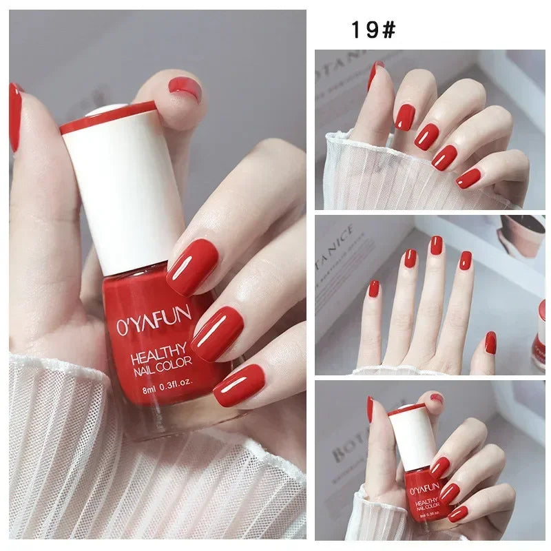 Blushimmer 8ml matte waterproof nail polish with glitter sequins, quick-dry UV varnish, no-bake formula, suitable for nail art.