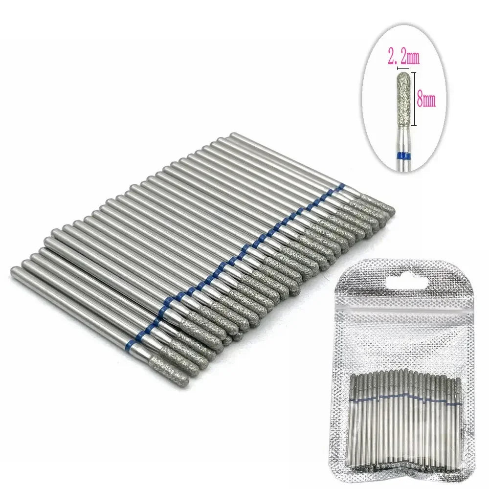 50pc Diamond Nail Drill Cuticle Clean Bit Set Milling Cutter for Manicure Electric Bits Accessories Dead Skin Remove Tool