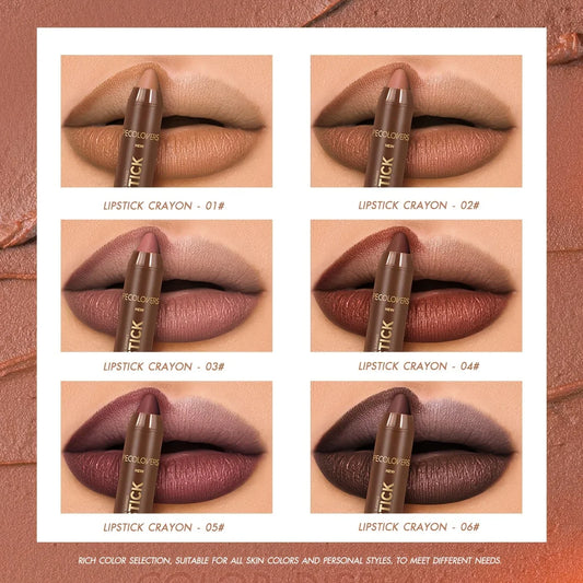 Blushimmer velvet lip liner crayon with matte finish and tapered tip, waterproof, non-sticky contouring lipstick in mixed colors.