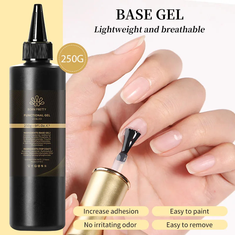 Blushimmer Born Pretty 250g pure black and white gel nail polish refill package with semi-permanent jelly nude UV LED soak-off gel