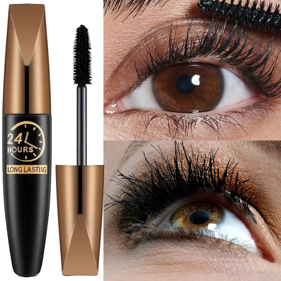 Blushimmer 5D Eye Black Waterproof Mascara with silk fibers, lengthening and curling eyelashes for women’s eye makeup.