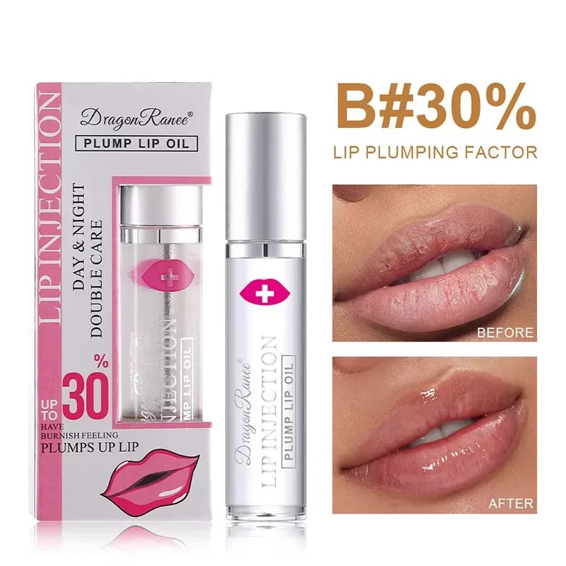 Blushimmer instant volumising lip plumper oil enhancer lip gloss with moisturizing and anti-wrinkle properties on a lip model