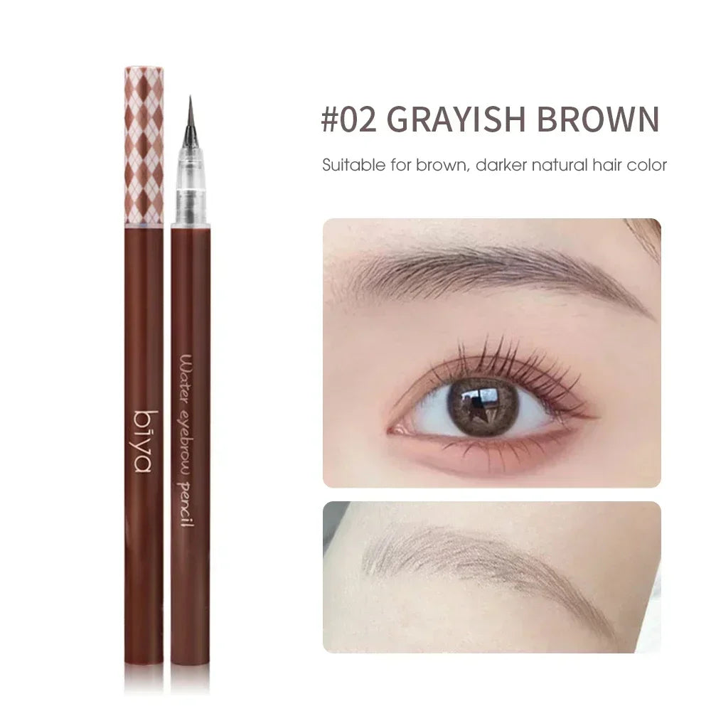 Blushimmer waterproof liquid eyebrow pencil with ultra-fine tip for natural, long-lasting eyebrow and eyeliner makeup.