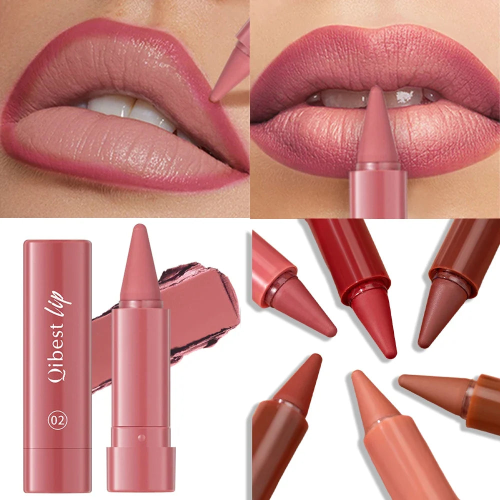 Blushimmer Twist Up Lip Liner and Lipstick Pen with velvet matte finish and waterproof, multipurpose blush powder in a sleek applicator.