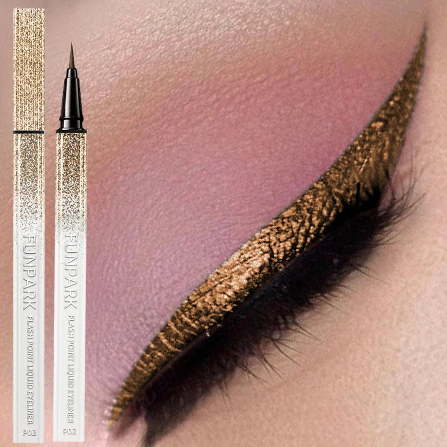 Blushimmer Flash Liquid Eyeliner Pen in waterproof long-lasting brown with precision tip on white background