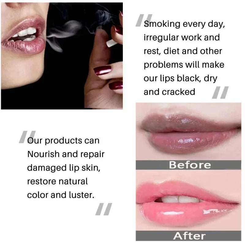 Blushimmer lightening lip balm with gloss oil, exfoliating and moisturizing for healthy, radiant lips, Korean beauty product.