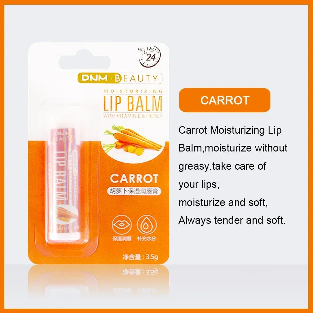 Blushimmer 18-style fruit lip balm and lip gloss with moisturizing, hydrating clear finish and anti-wrinkle properties in a sleek tube