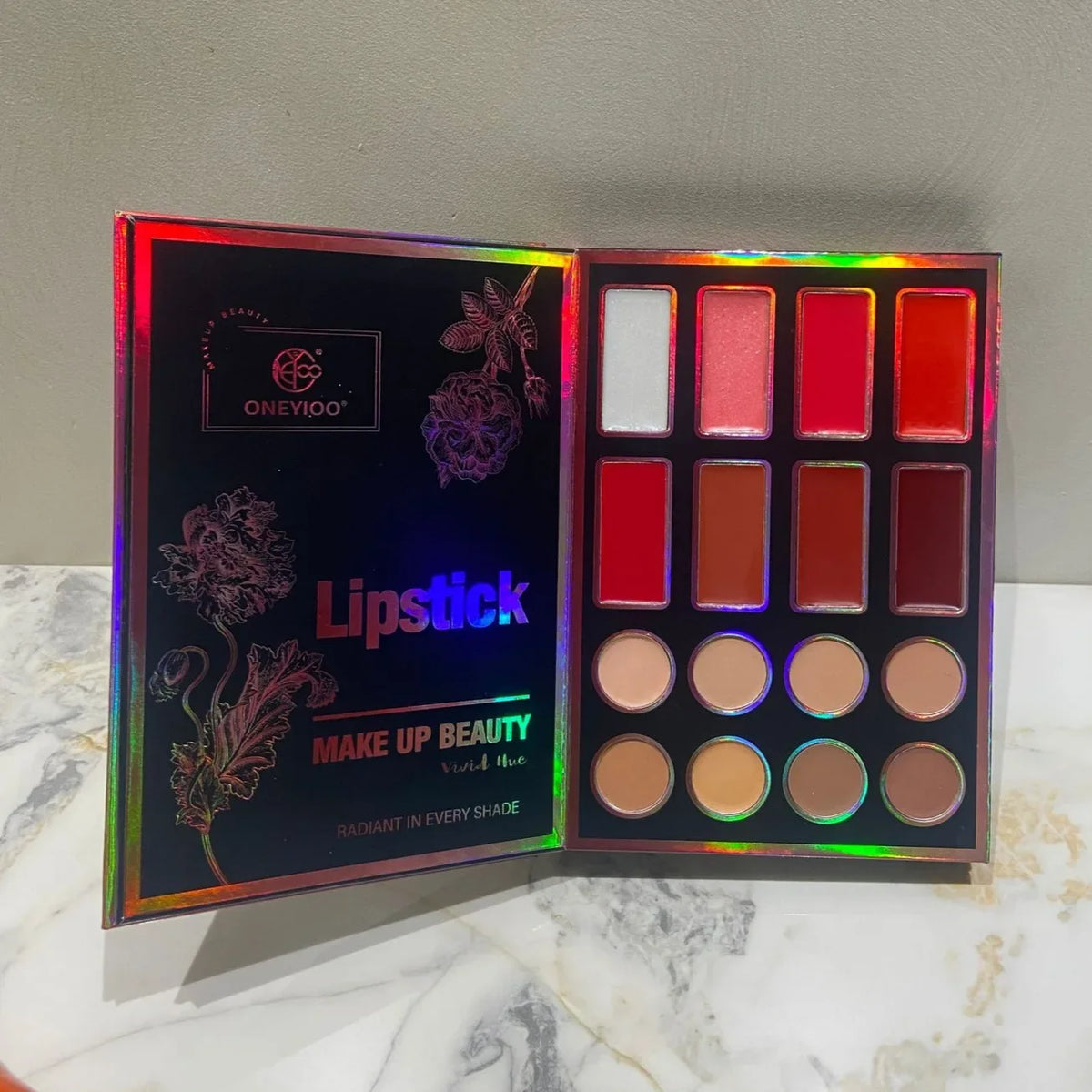 New 55-Color Eyeshadow Palette Lipstick Highlighter Contour Palette Professional Makeup Kit with Shimmer Matte Eye Shadows