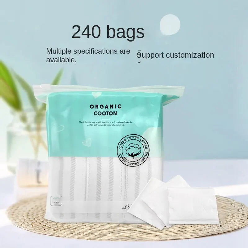 Blushimmer disposable double-sided makeup and removal cotton pads for facial cleaning, wet application, and makeup removal, 240-pack