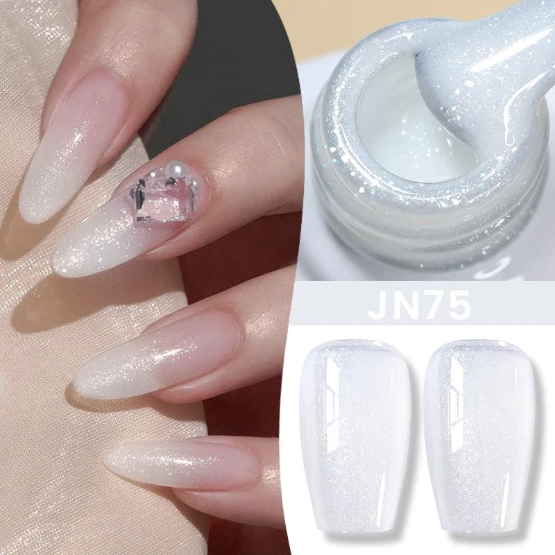 Blushimmer Born Pretty Jelly Nude Gel Nail Polish in light pink peach, 10ml, translucent UV cure gel for nail art at home