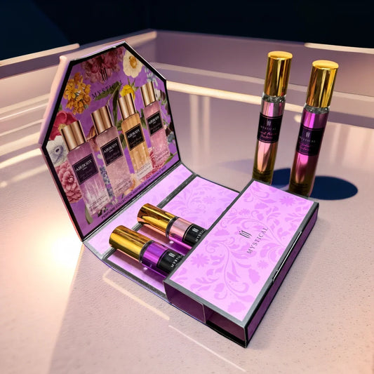Blushimmer Mystical Women's perfume gift box with floral fragrance, travel-sized, perfect for Mother's Day, Valentine's Day, or birthdays.