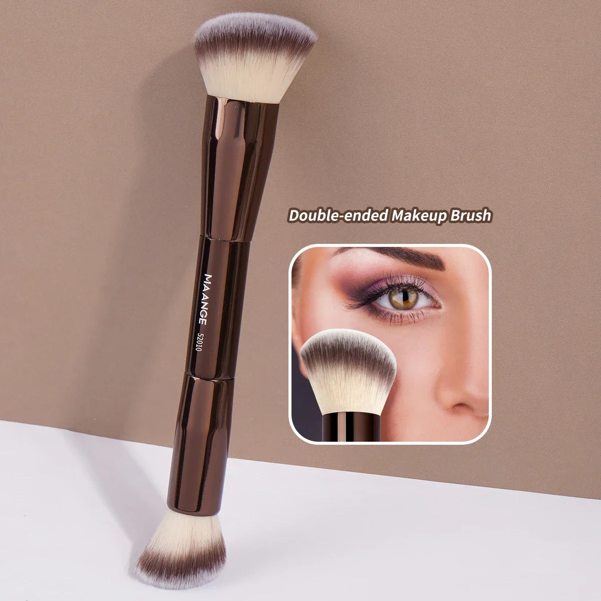 MAANGE Professional Makeup Brush Set Dual-ended Foundation Loose Brush For Blush Contour Soft-Bristle Skin-friendly Travel