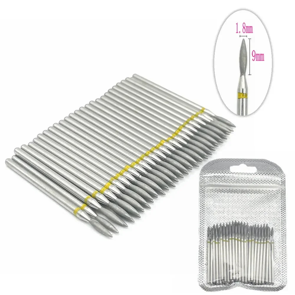 50pc Diamond Nail Drill Cuticle Clean Bit Set Milling Cutter for Manicure Electric Bits Accessories Dead Skin Remove Tool