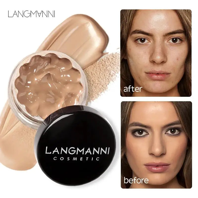 Blushimmer full coverage liquid concealer and waterproof foundation in a long-lasting cream formula for dark circles and acne.