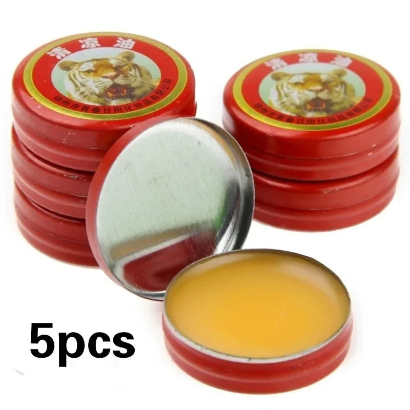 Blushimmer Tiger Essential Tiger Balm Plaster with essential oils for mosquito relief, headache, cold, dizziness, and air comfort.