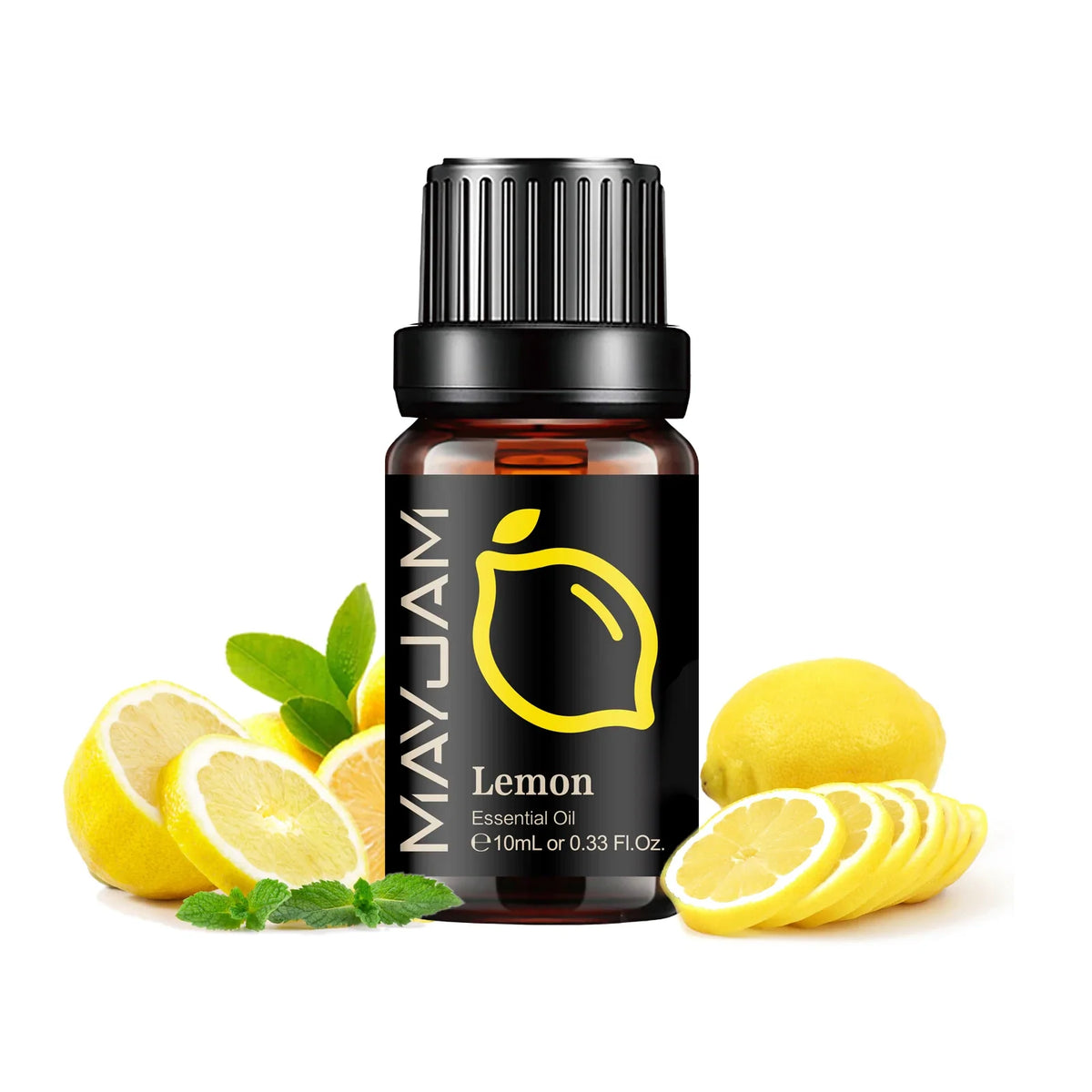 Blushimmer MAYJAM fruit essential oil bottle with cherry, banana, papaya, grape, litchi, guava, kiwifruit, pear, and fig fragrances