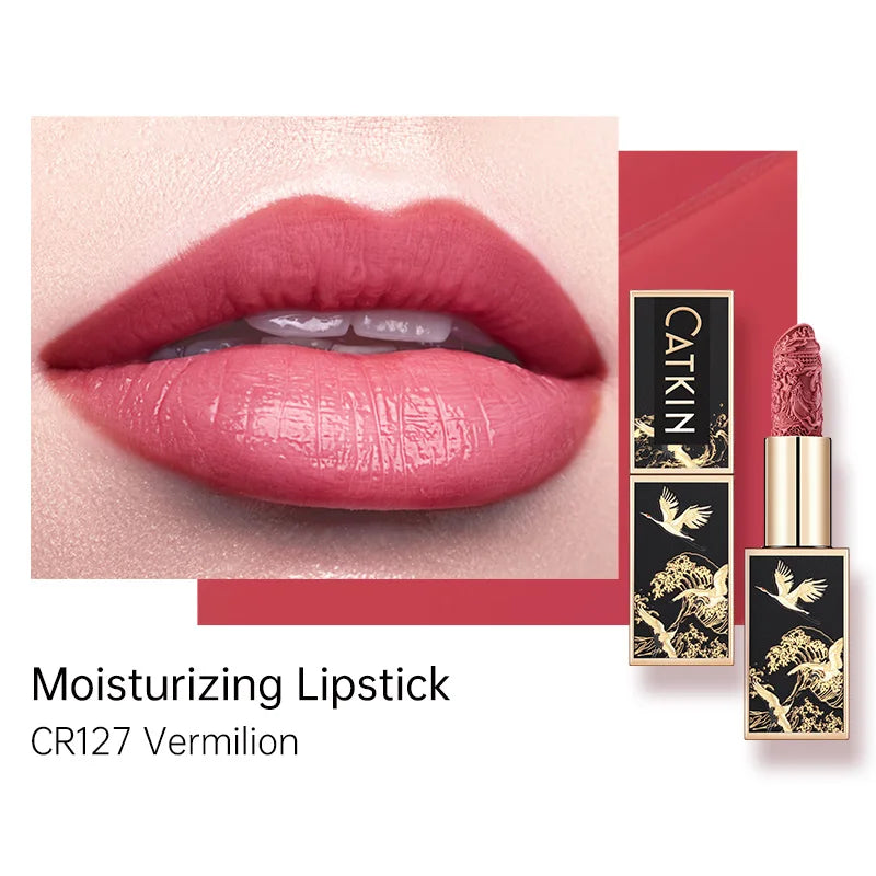 Blushimmer CATKIN Makeup Velvet Matte Lipstick in shade with smooth creamy texture and hydrating satin finish, 3.6g.