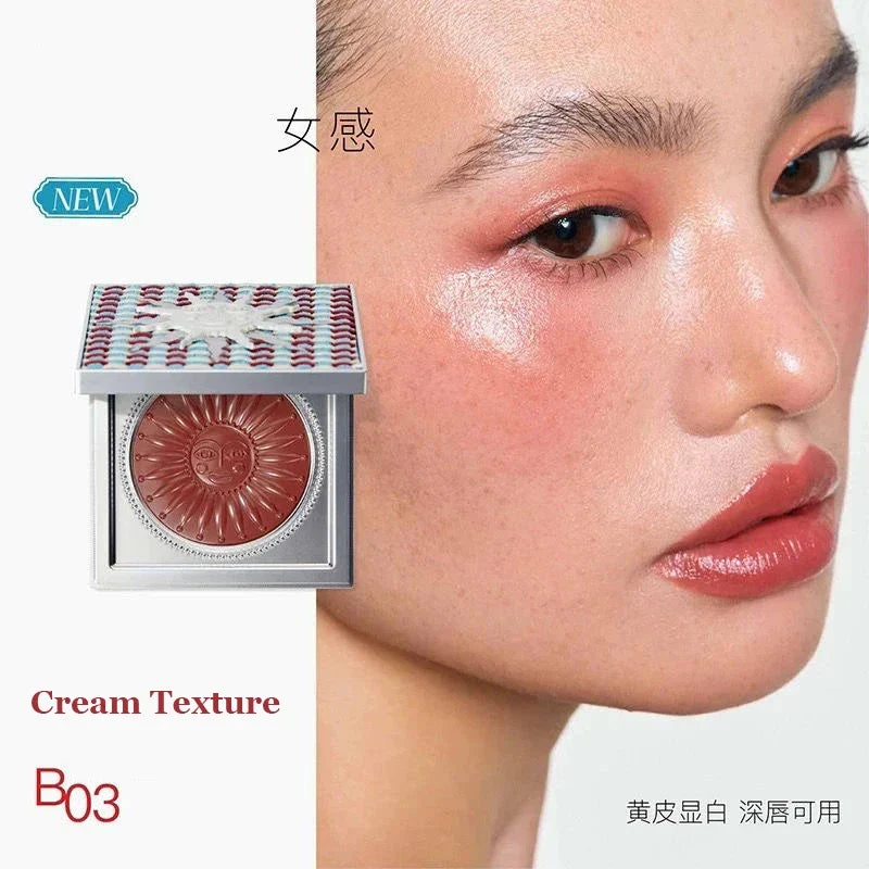 Girlcult Blushimmer emotional blush highlighter with matte finish, fine shimmer, pressed powder for cute Korean makeup looks.