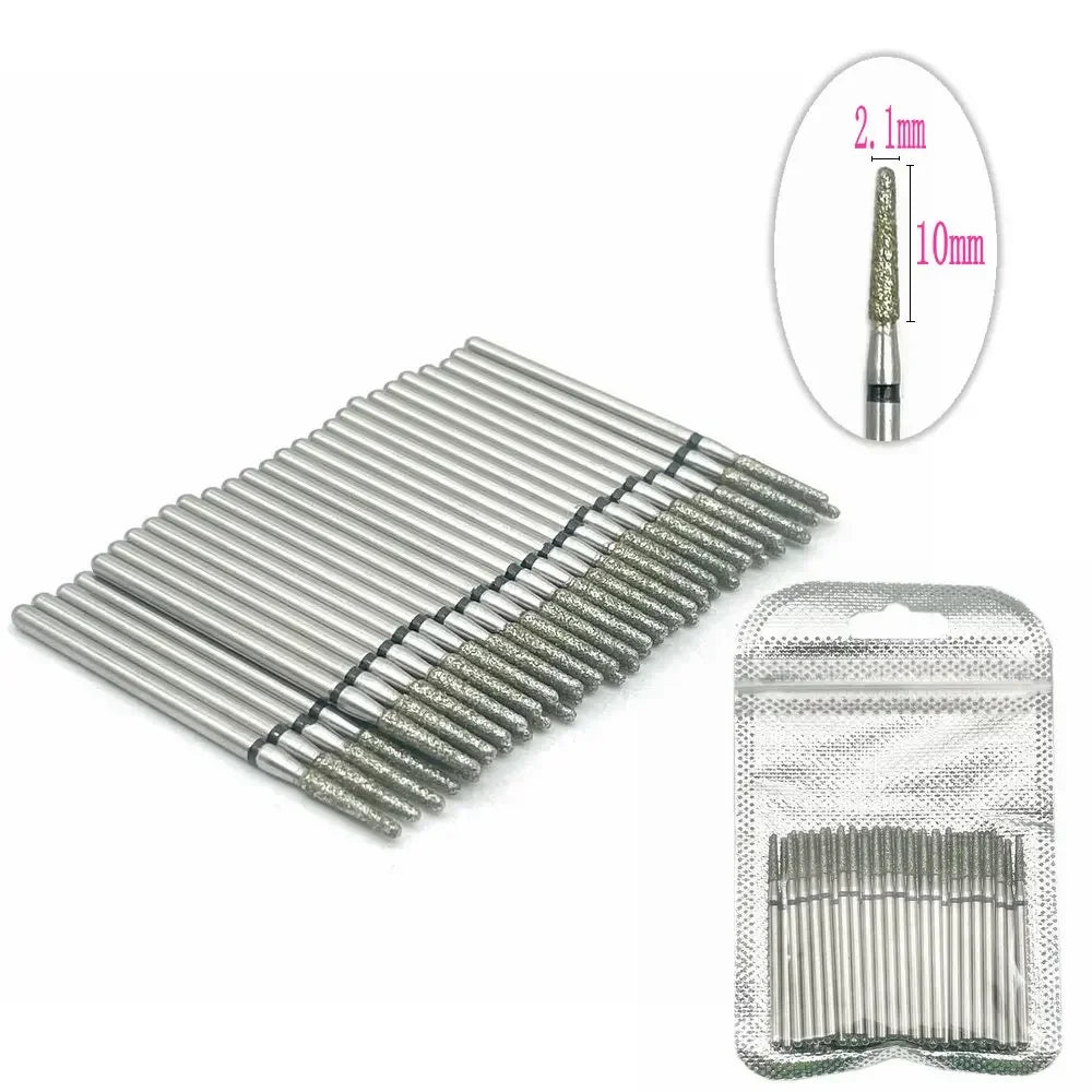 50pc Diamond Nail Drill Cuticle Clean Bit Set Milling Cutter for Manicure Electric Bits Accessories Dead Skin Remove Tool