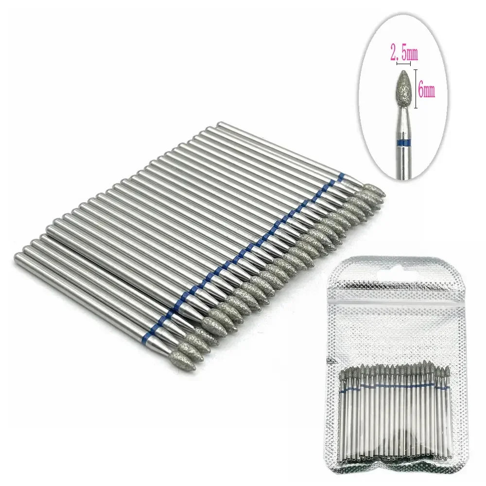 50pc Diamond Nail Drill Cuticle Clean Bit Set Milling Cutter for Manicure Electric Bits Accessories Dead Skin Remove Tool