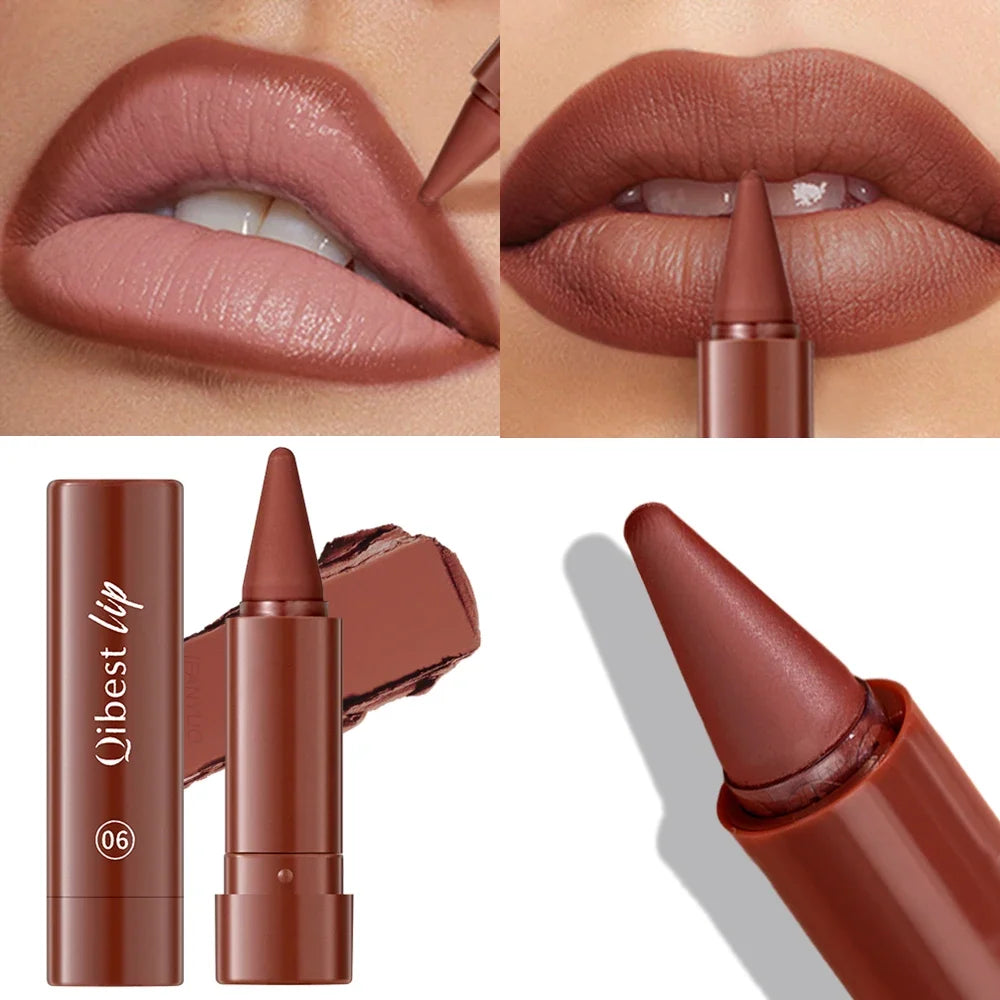 Blushimmer Twist Up Lip Liner and Lipstick Pen with velvet matte finish, waterproof, and multipurpose powder blusher.