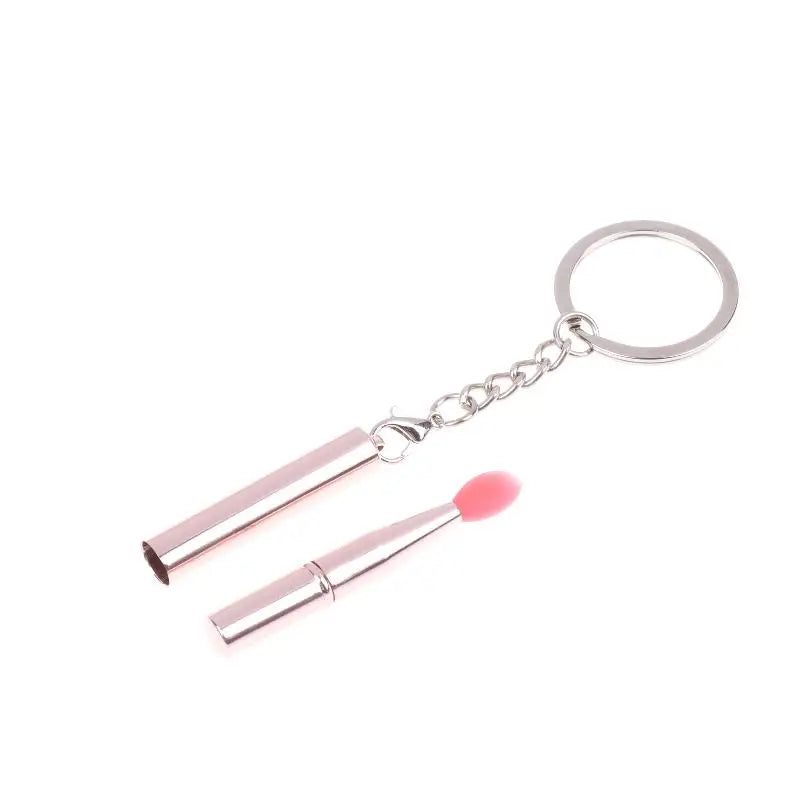 Blushimmer multifunctional silicone lip brush with cover, keychain, ideal for lipstick and eyeshadow application, portable and dustproof