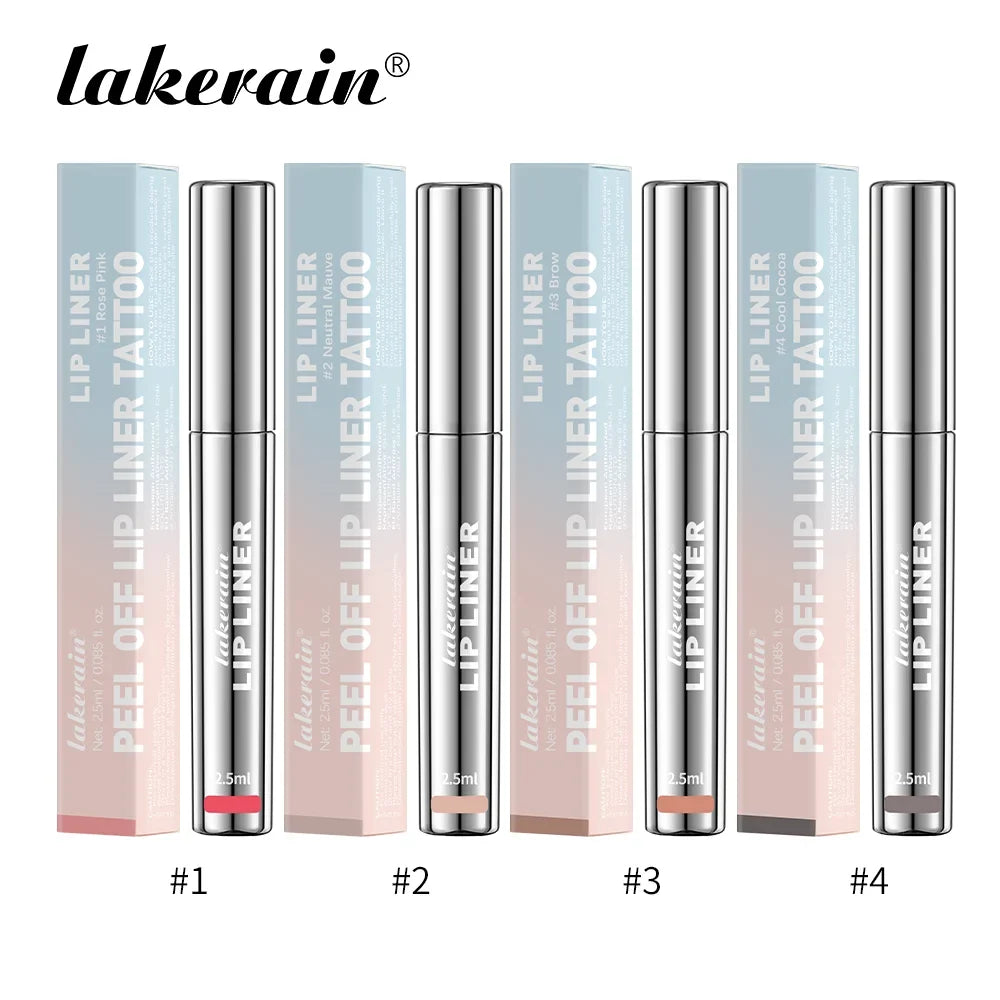 Blushimmer 4-pack highly pigmented lip liner set with matte finish, peel-off, waterproof, transfer-proof, enhances lips and long-lasting.